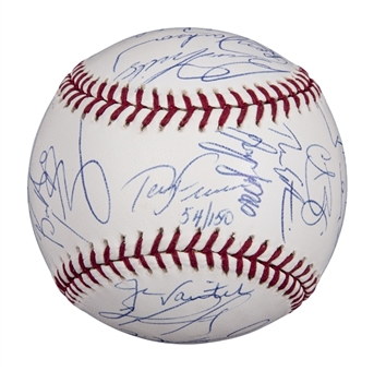 2004 World Series Champions Boston Red Sox Team Signed OML Selig World Series Baseball With 27 Signatures Including Ramirez & Martinez (MLB Authenticated & Steiner) 